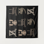 Abstract-Afrikaanse stammenkunst Wandkleed (Voorkant (horizontaal))