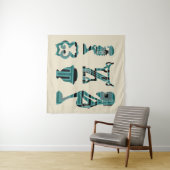 Abstract-Afrikaanse stammenkunst Wandkleed (In Situ (horizontaal))