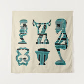 Abstract-Afrikaanse stammenkunst Wandkleed (Voorkant)