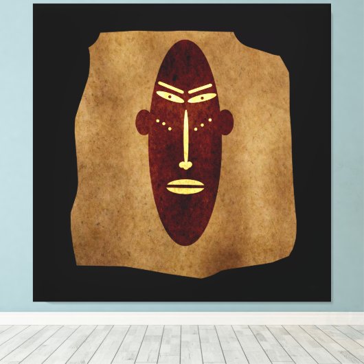 Abstract-afrikaanse stamtekening canvas afdruk (Insitu (Houten vloer))