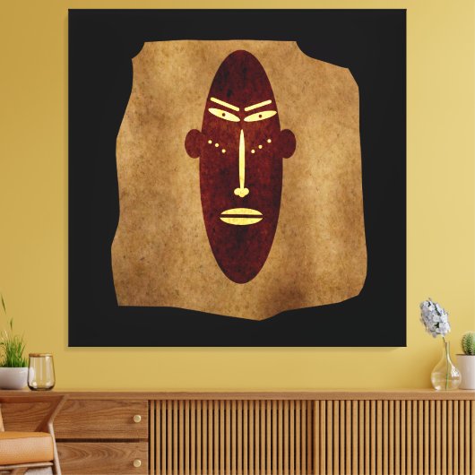 Abstract-afrikaanse stamtekening canvas afdruk (Insitu (Woonkamer))