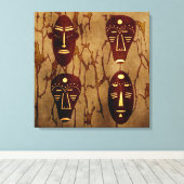 Abstract-afrikaanse stamtekening canvas afdruk (Insitu (Houten vloer))