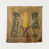 Abstract Afrikaanse vintage stamtafereel rotskunst Wandkleed (Voorkant)