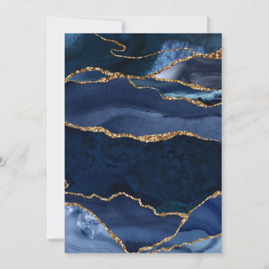 Abstract Afstuderen van het Navy Blue Agate Gold P Kaart (Achterkant)