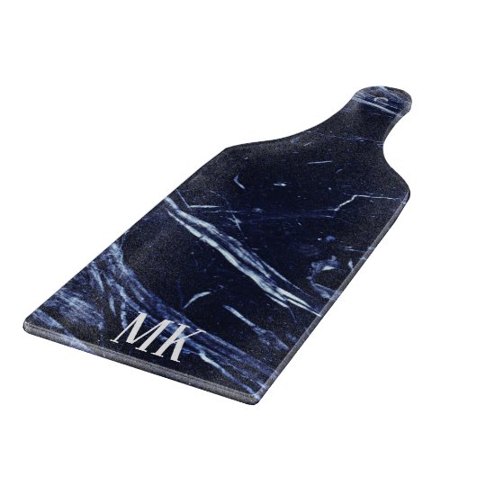 Abstract Agaat Navy Blauw Marmer Swirl Snijplank (Hoek)