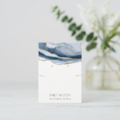 Abstract Agate Blue Gold Ketting Verdien beeldsche Visitekaartje (Staand voorkant)