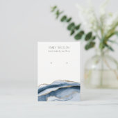 Abstract Agate Gold Navy Stud Earning Display Visitekaartje (Staand voorkant)