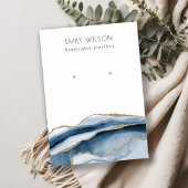 Abstract Agate Gold Navy Stud Earning Display Visitekaartje