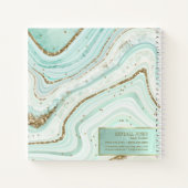 Abstract Agate Monogram Mint ID827 Notitieboek (Achterkant)