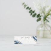 Abstract AGATE Navy Blue Gold Stud Earning Display Mini Visitekaartje (Staand voorkant)