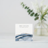 Abstract AGATE Navy Blue Gold Stud Earning Display Vierkante Visitekaartje (Staand voorkant)