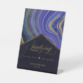 Abstract Agate Sanitizing Station Midnight ID827 Reclamebord Met Voetstuk (Voorkant)