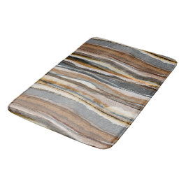 Abstract Agate Stripes Neutral Earth Tones Badmat