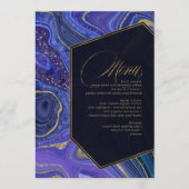 Abstract Agate Wedding Menu V1 Midnight ID827 (Voorkant)