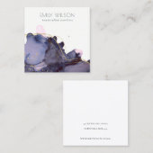 Abstract Alcohol Ink Gold Navy Earning Display Vierkante Visitekaartje (Voorkant / Achterkant)