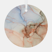 Abstract: Alcoholinkt kunst Glas Ornament (Achterkant)