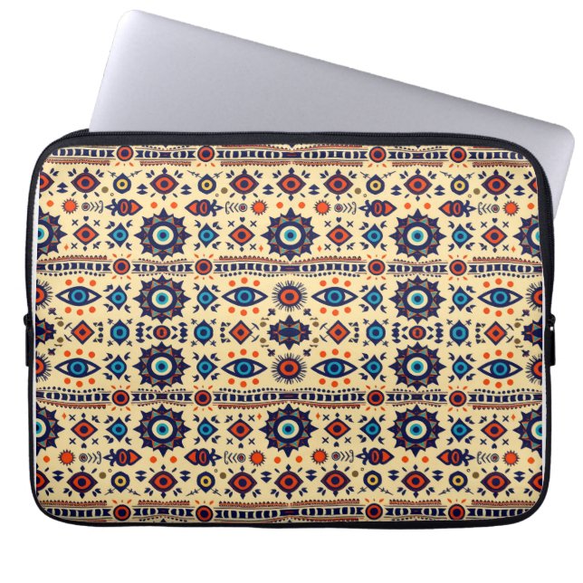 Abstract All-Seeing Eye Magical Pattern  Laptop Sleeve (Voorkant)