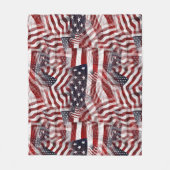 Abstract Amerikaans Rood Wit Blauw Vlag Motief Fleece Deken (Voorkant)