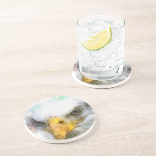 Abstract-Amerikaanse Bald Eagle Zandsteen Onderzetter (Zijkant)