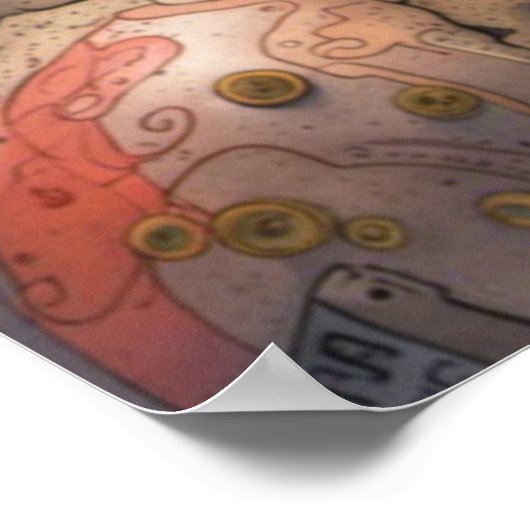 Abstract anatomisch cyborg Poster (Hoek)