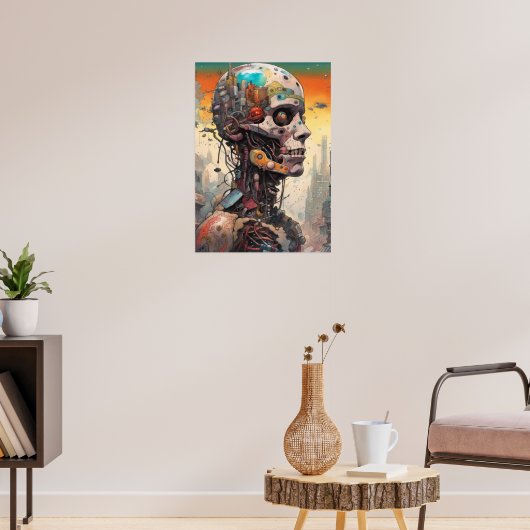 Abstract anatomisch cyborg Poster (Woonkamer 3)