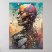 Abstract anatomisch cyborg Poster (Voorkant)