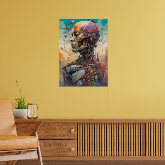 Abstract anatomisch cyborg Poster (Woonkamer 2)