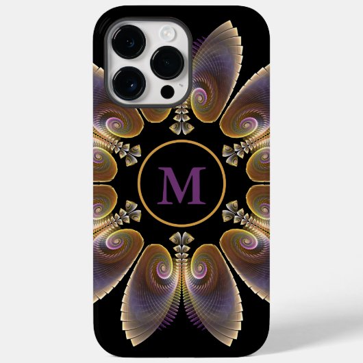 Abstract Angel Wings Mandala Fractal Monogram Case-Mate iPhone Case (Achterkant)