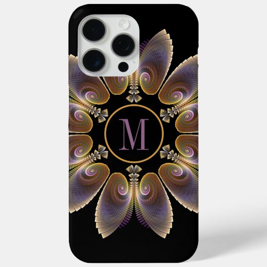 Abstract Angel Wings Mandala Fractal Monogram Case-Mate iPhone Case (Achterkant)