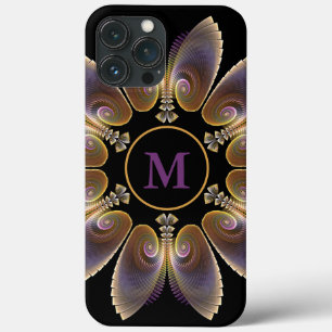 Abstract Angel Wings Mandala Fractal Monogram iPhone 13 Pro Max Hoesje