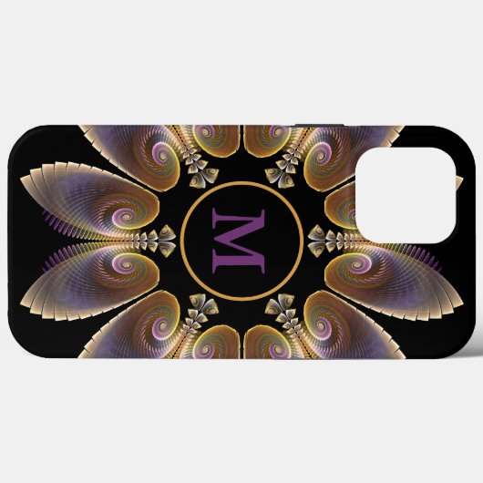 Abstract Angel Wings Mandala Fractal Monogram Case-Mate iPhone Case (Achterkant (horizontaal))