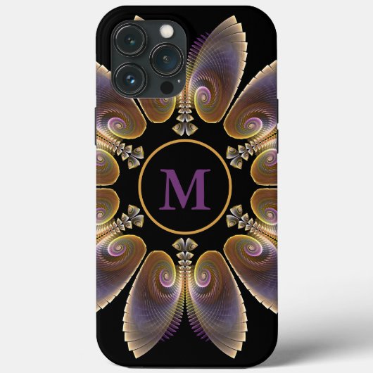 Abstract Angel Wings Mandala Fractal Monogram Case-Mate iPhone Case (Achterkant)