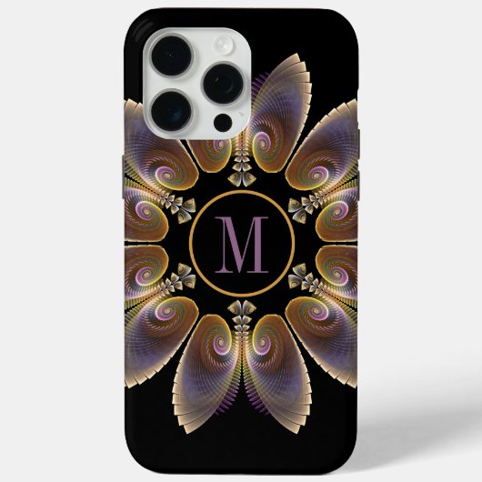 Abstract Angel Wings Mandala Fractal Monogram Case-Mate iPhone Case (Achterkant)