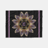 Abstract Angel Wings Mandala Fractal Monogram Fleece Deken (Voorkant (Horizontaal))
