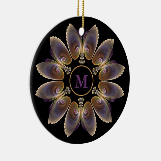 Abstract Angel Wings Mandala Fractal Monogram Keramisch Ornament (Rechts)