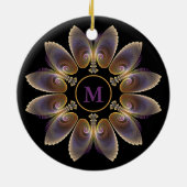 Abstract Angel Wings Mandala Fractal Monogram Keramisch Ornament (Achterkant)