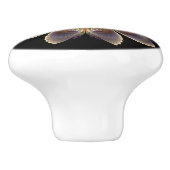 Abstract Angel Wings Mandala Fractal Monogram Keramische Knop (Zijkant)