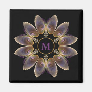 Abstract Angel Wings Mandala Fractal Monogram Magneet