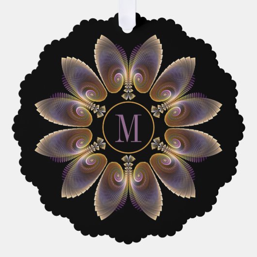 Abstract Angel Wings Mandala Fractal Monogram Ornament Kaart (Voorkant)