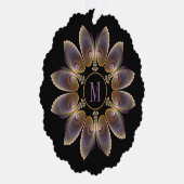 Abstract Angel Wings Mandala Fractal Monogram Ornament Kaart (Rechts)
