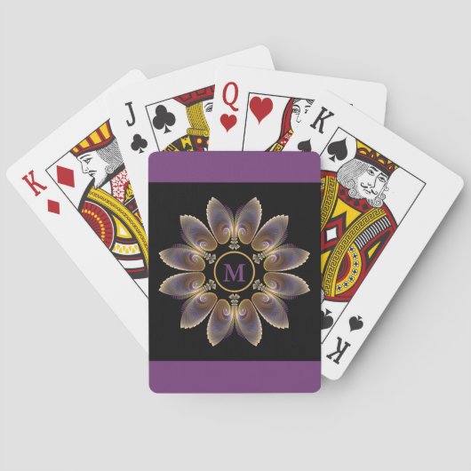 Abstract Angel Wings Mandala Fractal Monogram Pokerkaarten (Achterkant)