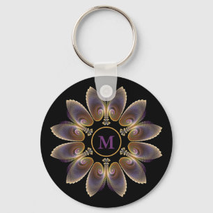 Abstract Angel Wings Mandala Fractal Monogram Sleutelhanger