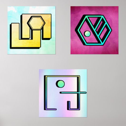 Abstract Angles Muurkunst Sets (Voorkant)