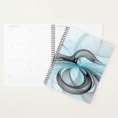 Abstract Anthracite Gray Blue Modern Fractal Art (Devant avec enveloppe)