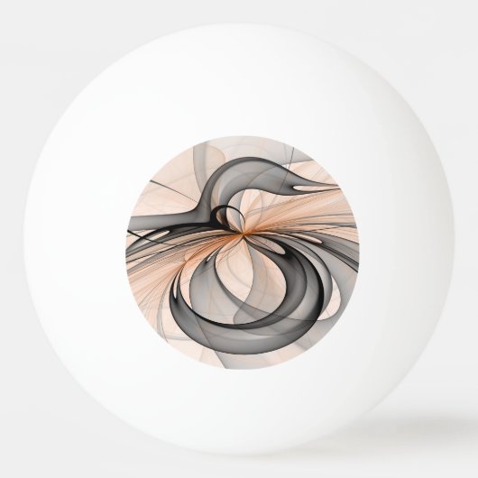 Abstract Anthracite Gray Sienna Modern Fractal Art Pingpongballen (Voorkant)