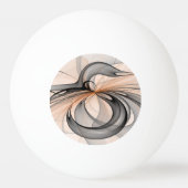 Abstract Anthracite Gray Sienna Modern Fractal Art Pingpongballen (Achterkant)