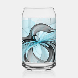 Abstract Antraciet Grijs Blauw Moderne Fractale Ku Blikvorm Glas