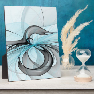 Abstract Antraciet Grijs Blauw Moderne Fractale Ku Fotoplaat