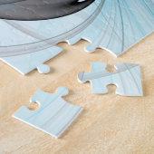 Abstract Antraciet Grijs Blauw Moderne Fractale Ku Legpuzzel (Zijkant)