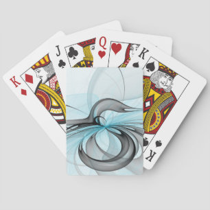 Abstract Antraciet Grijs Blauw Moderne Fractale Ku Pokerkaarten
